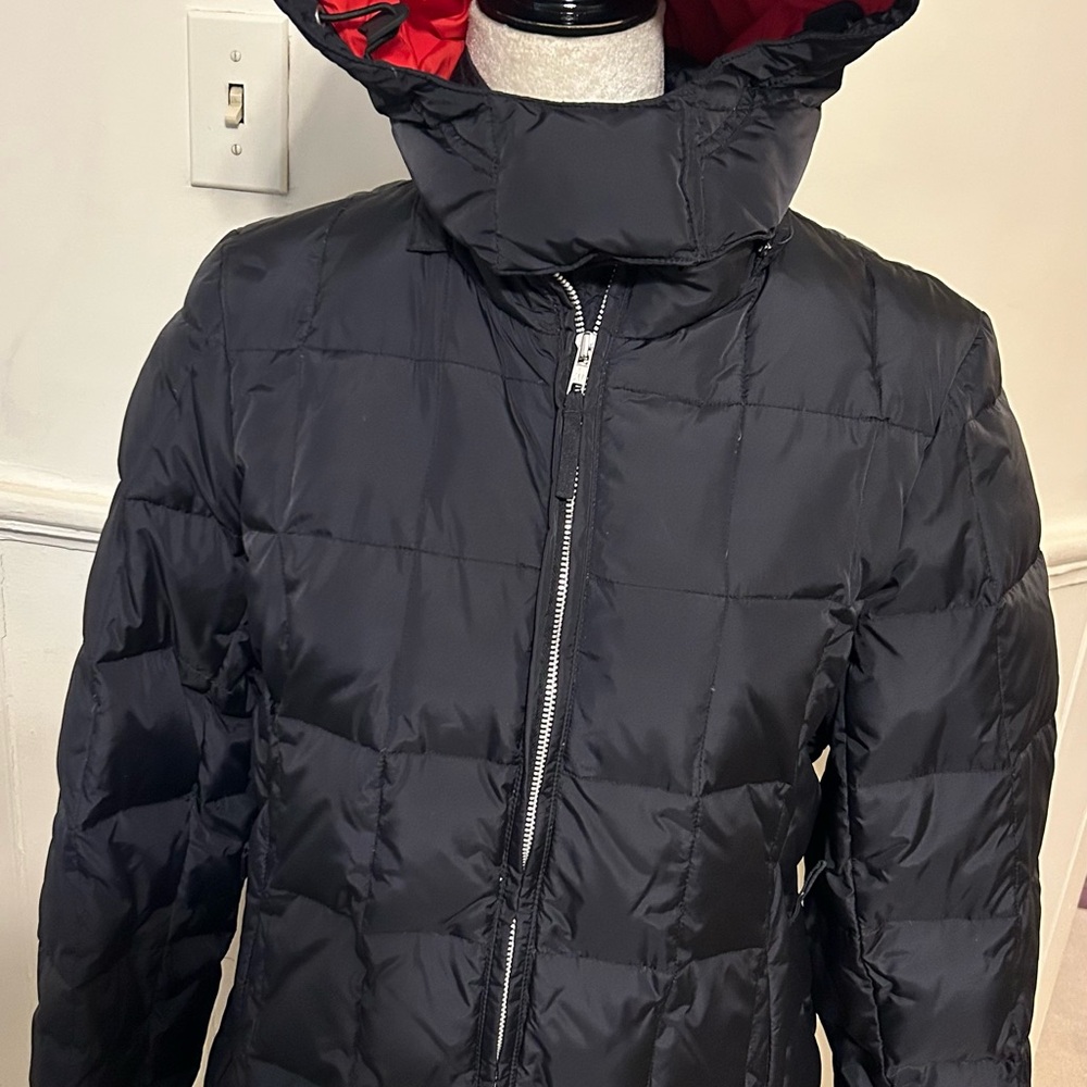 Gap Black Down & Feathers Puffer Jacket With Detachable Hood Medium-EUC